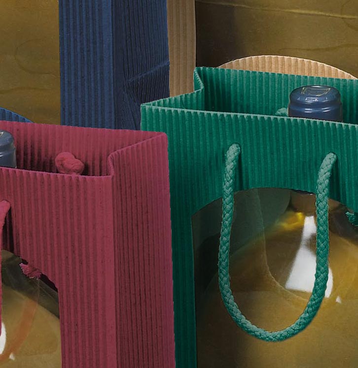 Tragetasche Boxbeutel offene Welle mit Fenster für 1Bb in 9 Varianten 20 Stück.