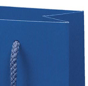 Papiertragetasche „Linea“ Blau mit Streifenprägung  20 Stück