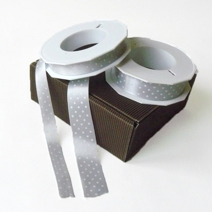 Geschenkband mini dots hellgrau