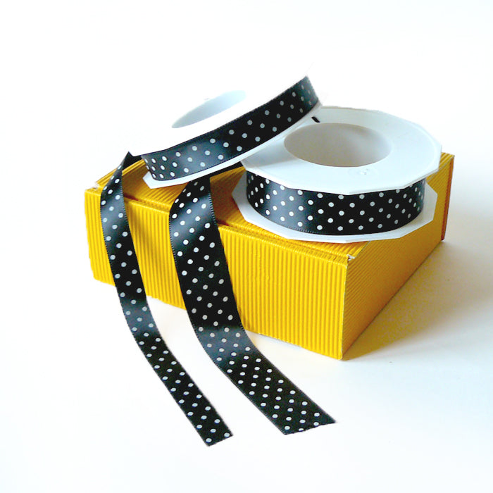 Geschenkband mini dots schwarz