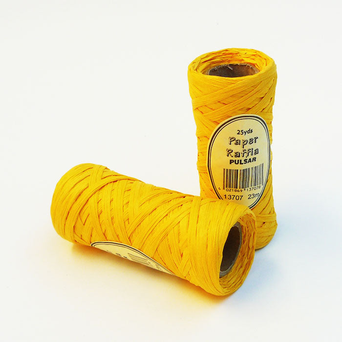 Geschenkbband Raffia gelb