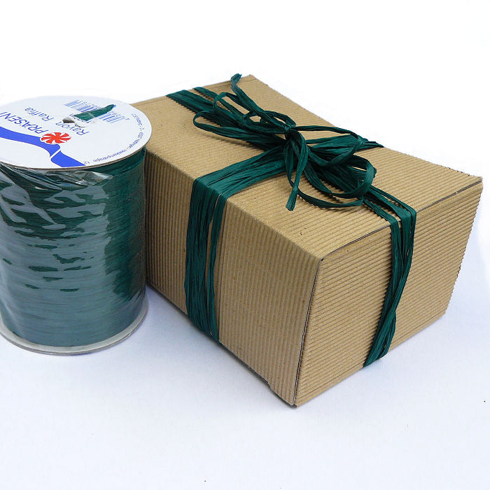 Geschenkband Raffia Rayon dunkelgrün