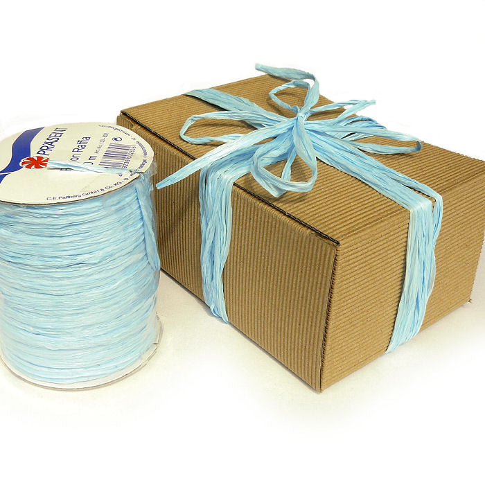 Geschenkband Raffia Rayon hellblau