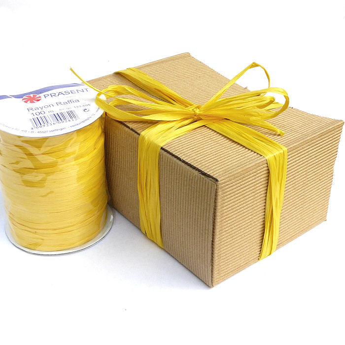 Geschenkband Raffia Rayon gelb