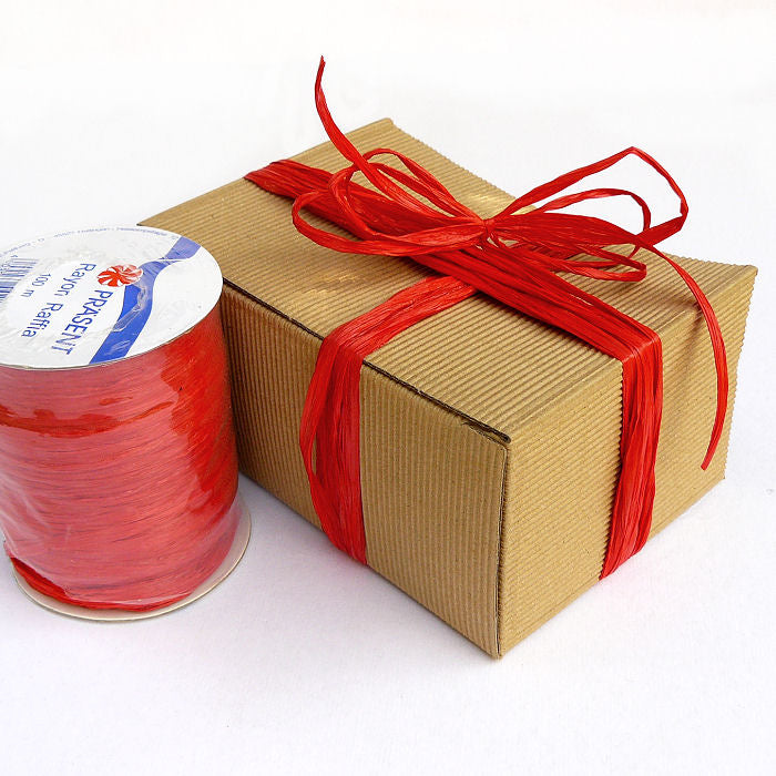 Geschenkband Raffia Rayon rot