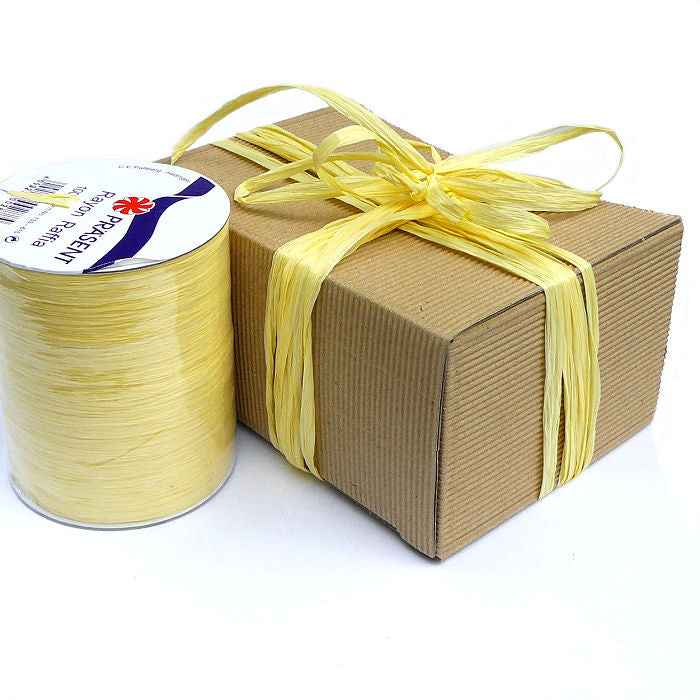 Geschenkband Raffia Rayon hellgelb