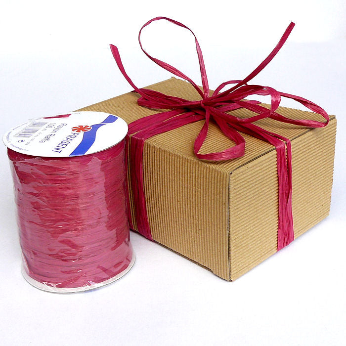 Geschenkband Raffia Rayon bordeaux