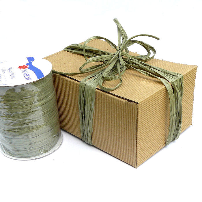 Geschenkband Raffia Rayon moosgrün