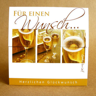 Geldgeschenk - Couvert Sekt gold