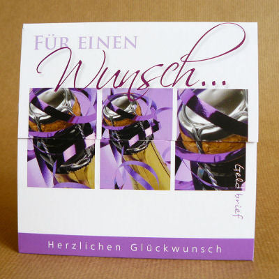 Geldgeschenk Couvert Sekt lila