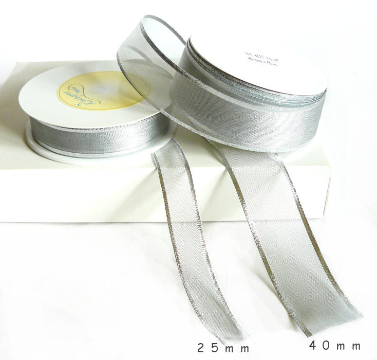 Geschenkband 'Madison' silber 50m