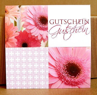 Geschenk - Gutschein Pink Gerbera