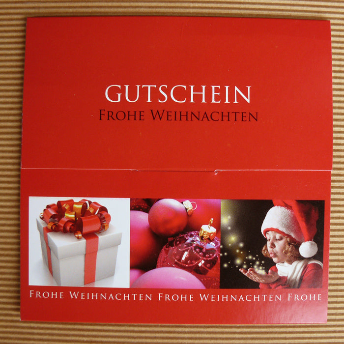 Geschenk - Gutschein X - Mas Frohe Weihnachten rot