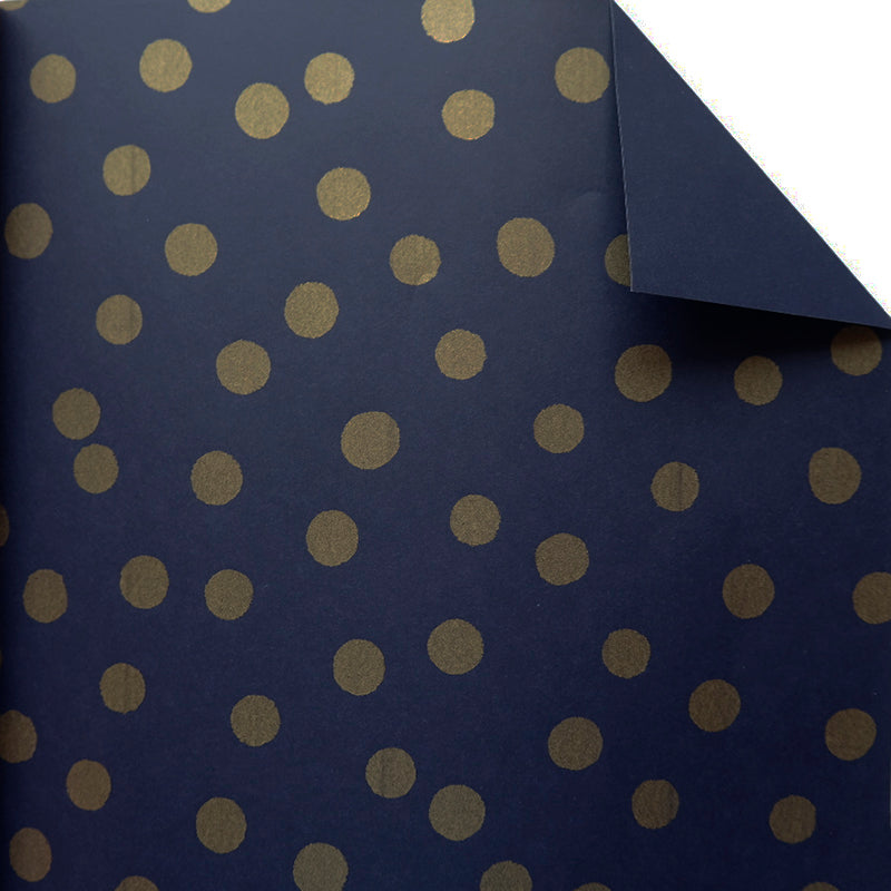 Geschenkpapier Goldpunkte dunkelblau · Nr. 80182