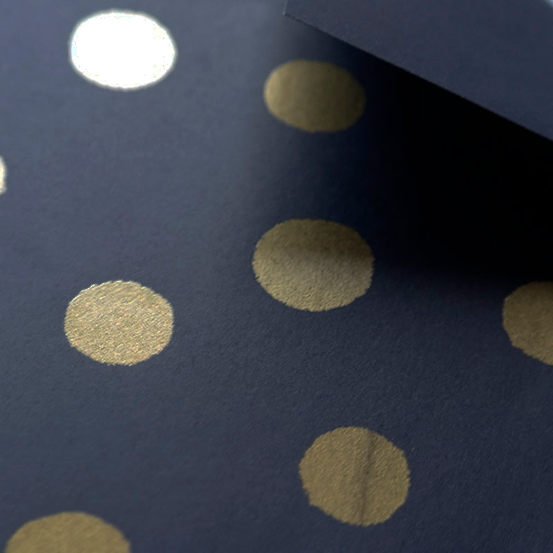 Geschenkpapier Goldpunkte dunkelblau · Nr. 80182