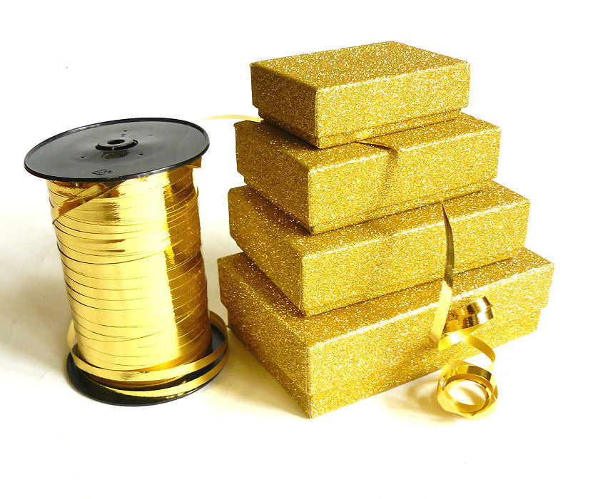 Geschenkschachtel- Set  Glimmer-gold