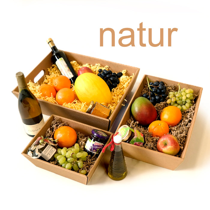 Präsentkorb viereckig natur pur 25 Stück