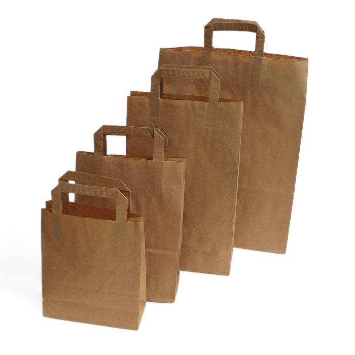 Papiertragetasche Topkraft flacher Griff braun
