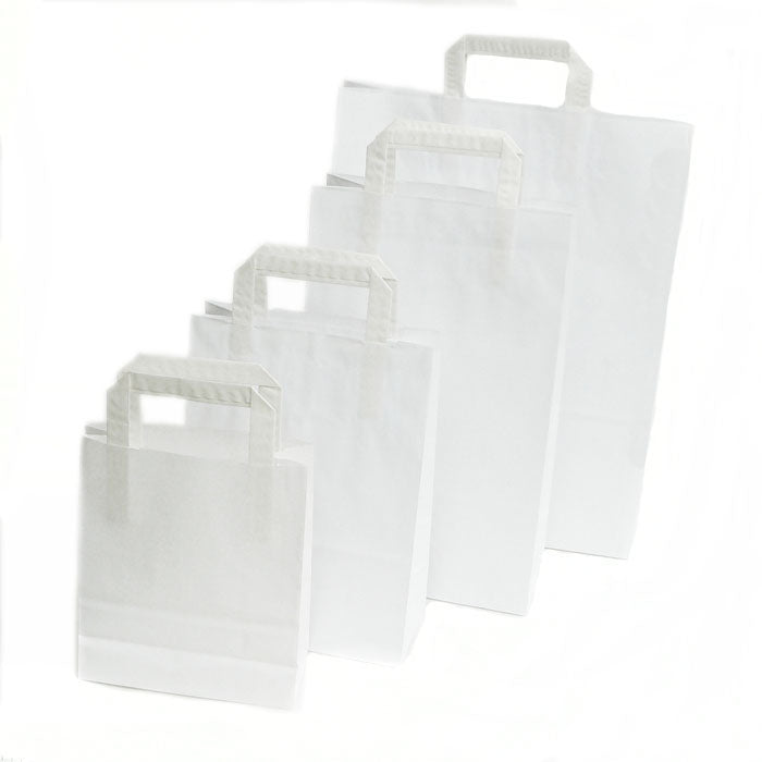 Papiertragetasche Topkraft flacher Griff weiß