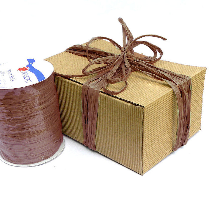 Geschenkband Raffia Rayon braun