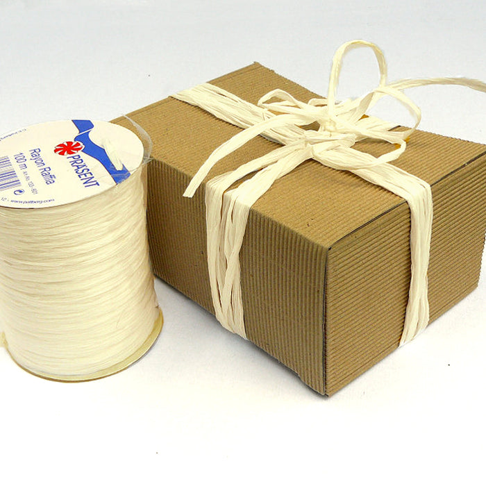 Geschenkband Raffia Rayon champagne