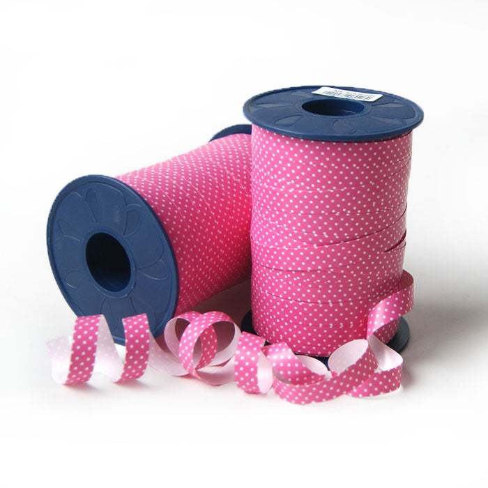 Geschenkpolyband Pünktchen pink