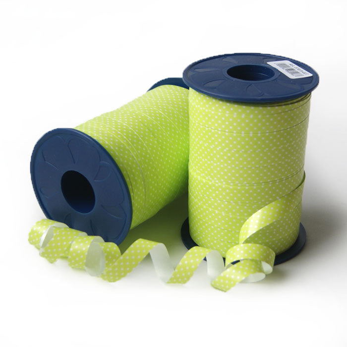 Geschenkpolyband Pünktchen limette