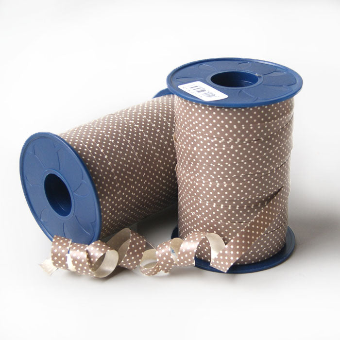 Geschenkpolyband Pünktchen taupe