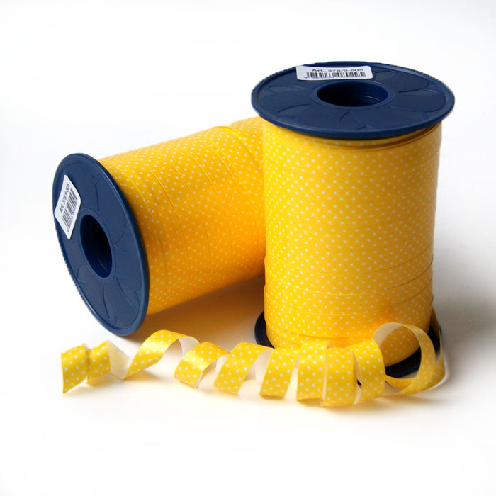 Geschenkpolyband Pünktchen gelb