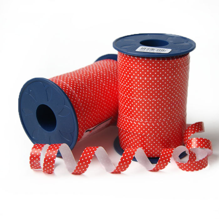 Geschenkpolyband Pünktchen rot