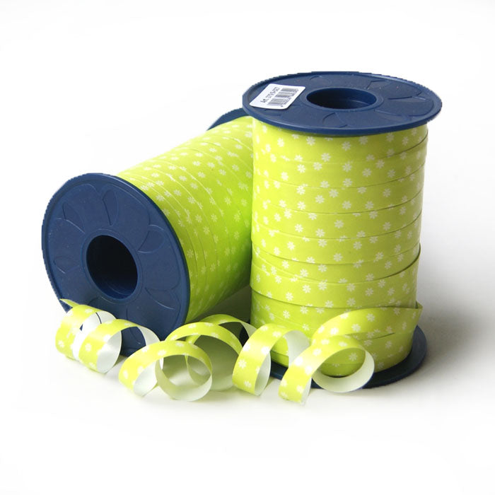 Geschenkpolyband Blümchen limette