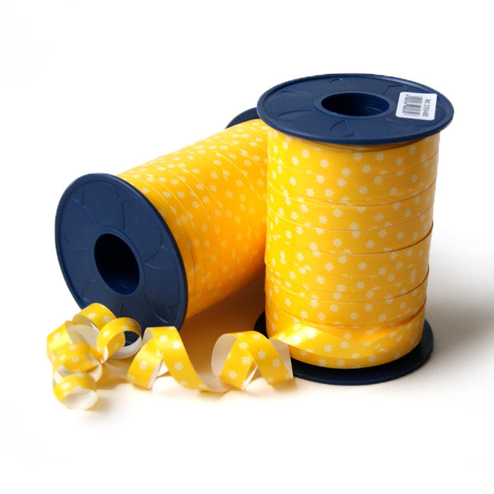 Geschenkpolyband Blümchen gelb