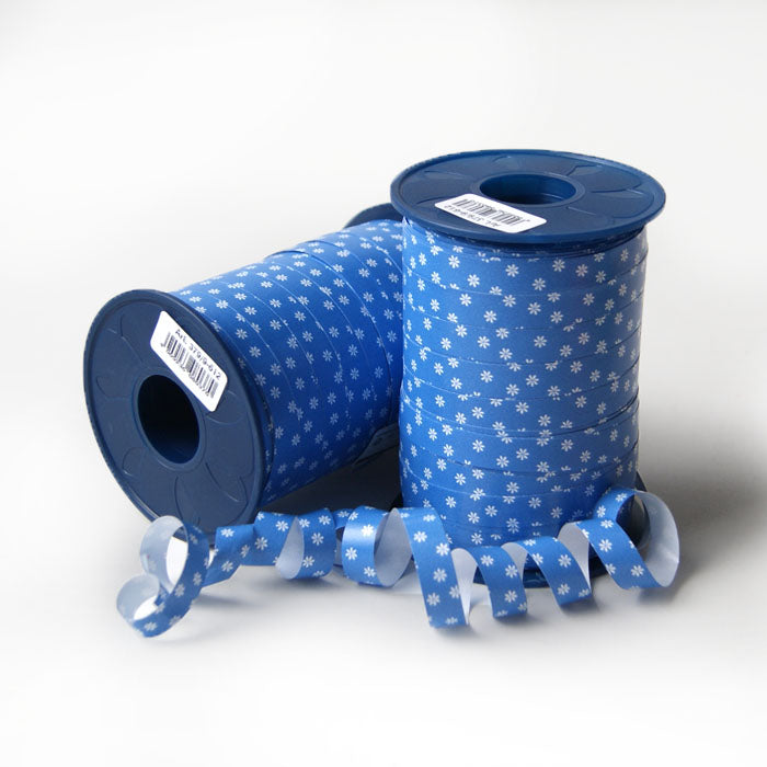 Geschenkpolyband Blümchen aquamarin