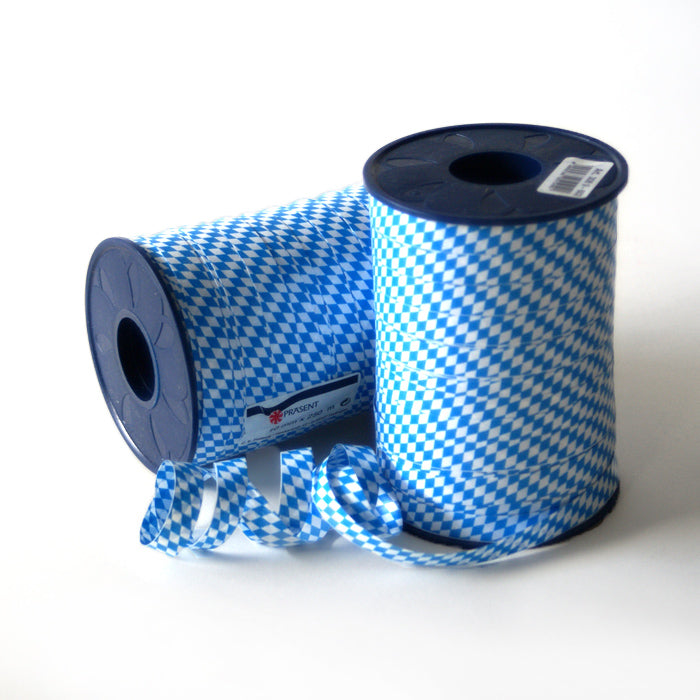 Geschenkpolyband "bayrische Raute" 1cm breit 250m