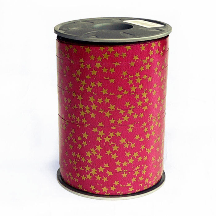 Geschenkpolyband bordeaux mit Goldstenen