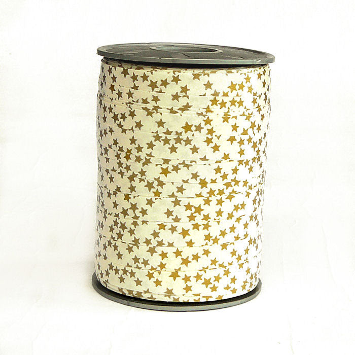 Geschenkpolyband champagne mit Goldstenen