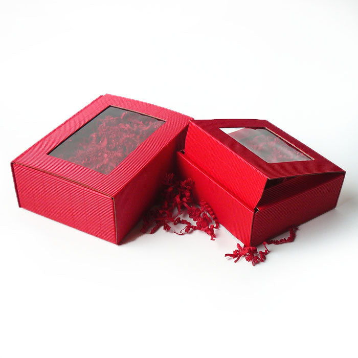 Geschenkkarton Sofia rot mit Sichtfenster