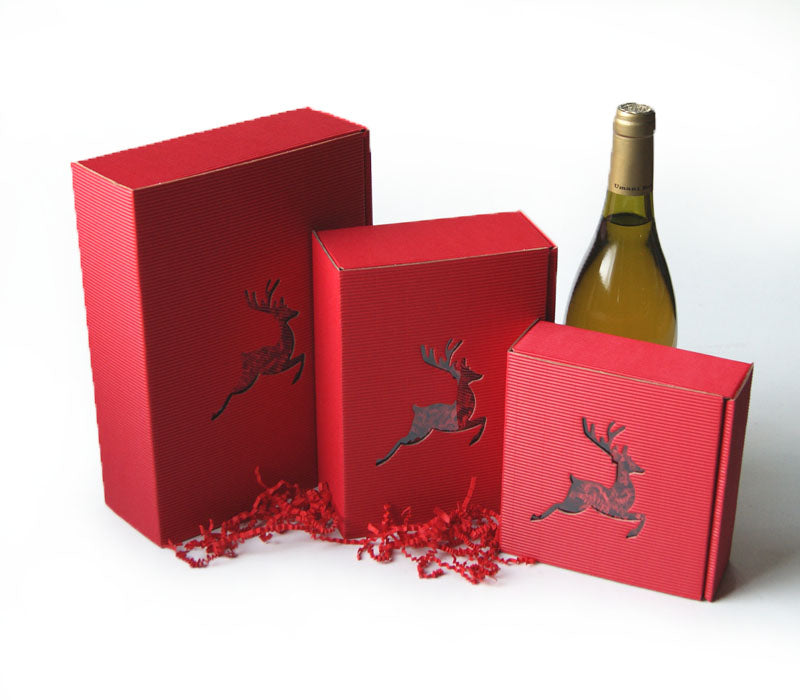 Geschenkkarton Sofia  mit Sichtfenster Wild rot 50 Stück