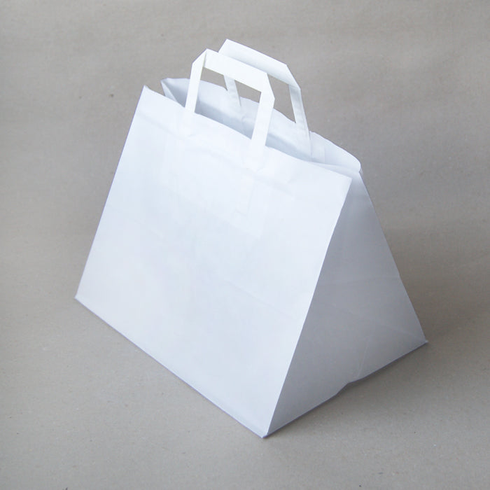 Papiertragetasche Topkraft flacher Griff weiß für Kuchen