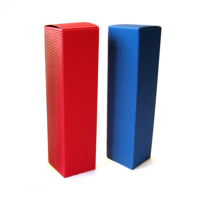 Weingeschenkkarton offene Welle blau rot (1Flasche)
